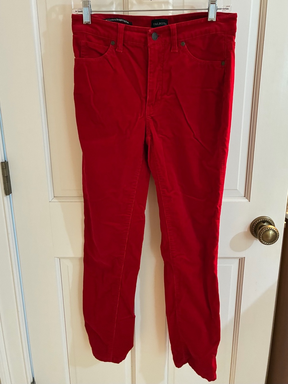 Talbots Vibrant Red Skinny Corduroy Pants